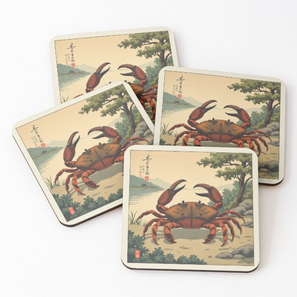 Item preview, crab in a japanese style art design designed and sold by Atlantico54.