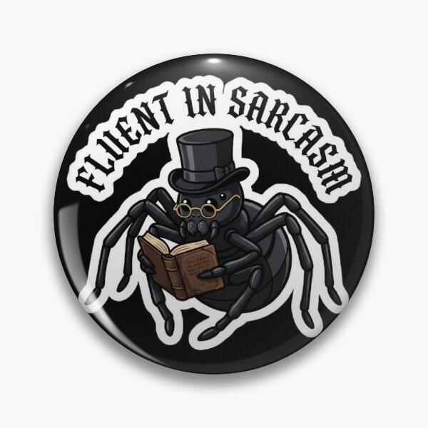 Item preview, Fluent in Sarcasm - Dark Academia Goth Spider Sticker designed and sold by EnigmaticGoth.