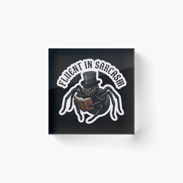 Item preview, Fluent in Sarcasm - Dark Academia Goth Spider Sticker designed and sold by EnigmaticGoth.
