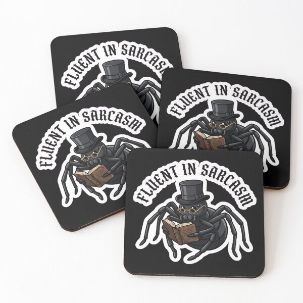 Item preview, Fluent in Sarcasm - Dark Academia Goth Spider Sticker designed and sold by EnigmaticGoth.