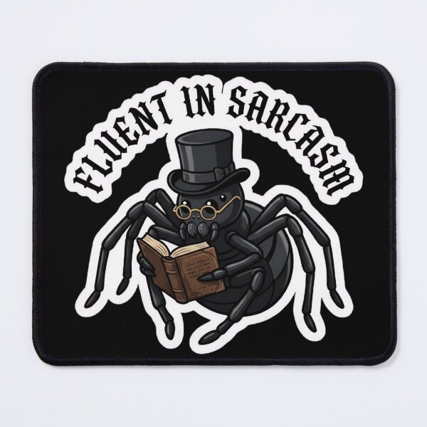 Item preview, Fluent in Sarcasm - Dark Academia Goth Spider Sticker designed and sold by EnigmaticGoth.