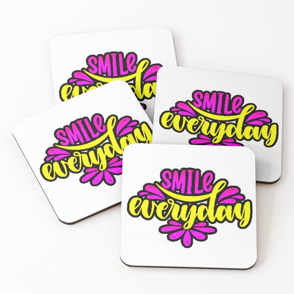 Item preview, Smile Everyday Floral Typography Pink Yellow Positive designed and sold by AstronautMerch.