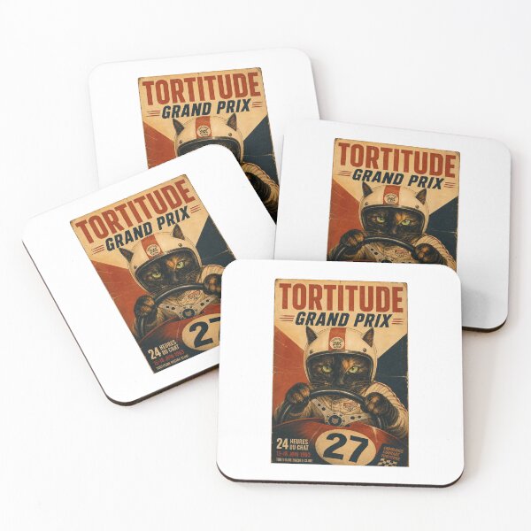 Item preview, Tortitude Grand Prix — Funny Tortoiseshell Cat Vintage Racing Poster designed and sold by Martin's_Design.