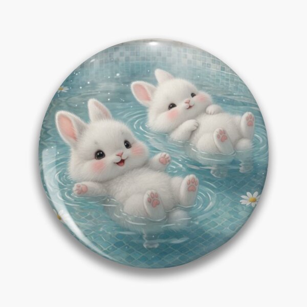 Item preview, Zen Bunnies Relaxation – Cute Fluffy Rabbits in Hot Spring Spa designed and sold by lovelistivkaa.