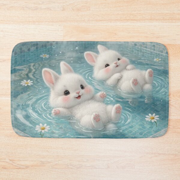 Item preview, Zen Bunnies Relaxation – Cute Fluffy Rabbits in Hot Spring Spa designed and sold by lovelistivkaa.