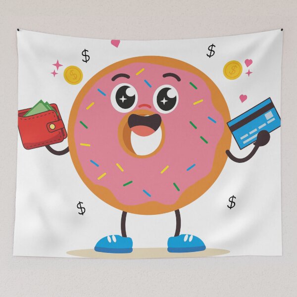 Item preview, Pink Rich Donut With Wallet  designed and sold by BetweenForms.