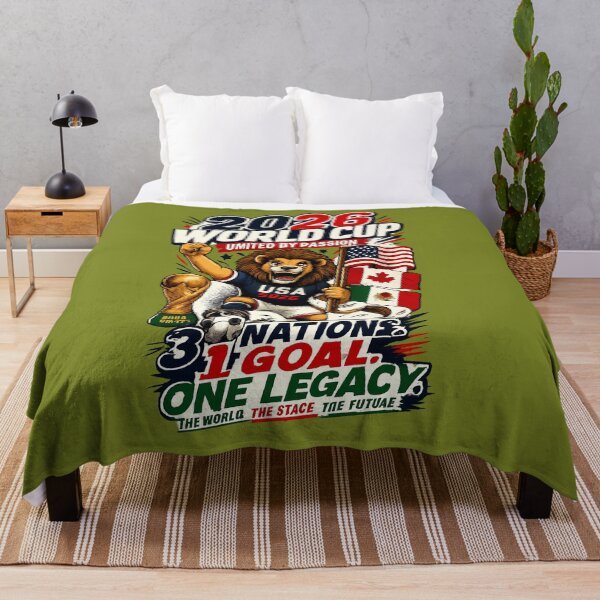 Item preview, 2026 World Cup Lion Mascot | 3 Nations 1 Goal Football Fan Design designed and sold by mr.bardook.