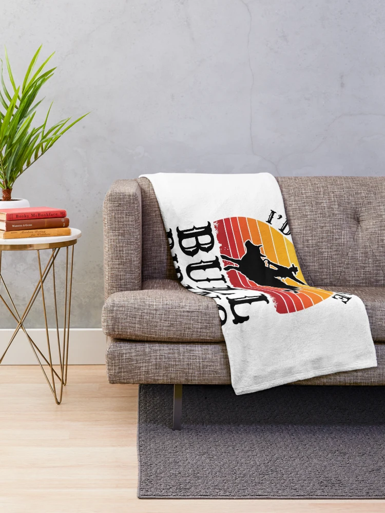 Thumbnail 2 of 6, Throw Blanket, I'd Rather Be Bull Riding Rodeo Rider designed and sold by jaygo.