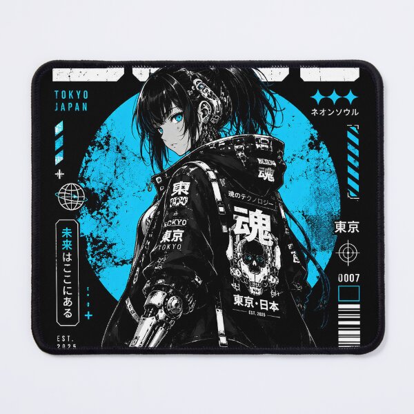 Item preview, Neon Soul Cyberpunk Girl T-Shirt | Anime Cyborg Tokyo Streetwear Aesthetic Futuristic Japanese Techwear Graphic designed and sold by saamessart.