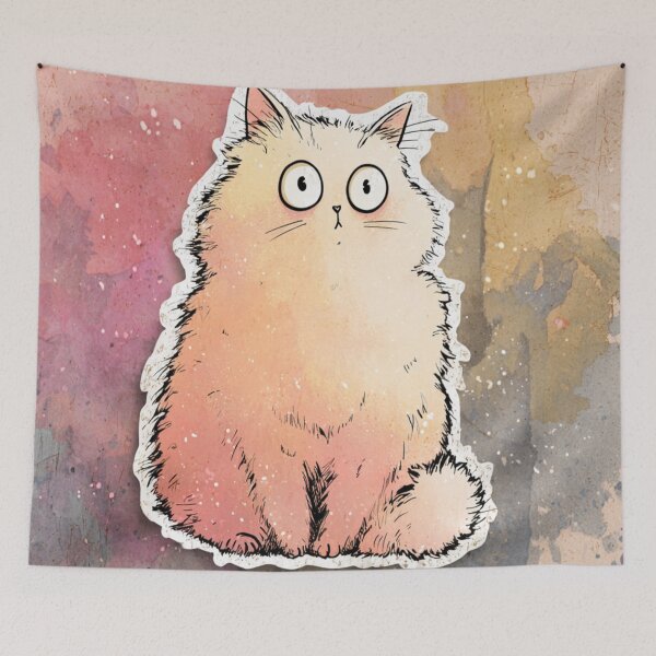 Item preview, Fluffy cat designed and sold by baksuart.