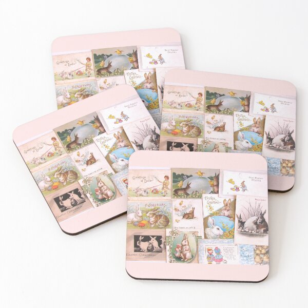 Item preview, Vintage Easter Rabbits Postcards  designed and sold by collageDP.