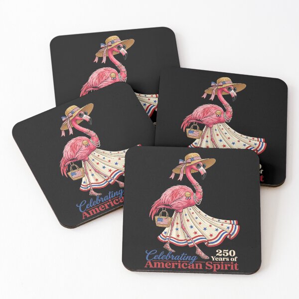 Item preview, Celebrating 250 Years Of American Spirit USA Patriotic Flamingo designed and sold by SofenArt.