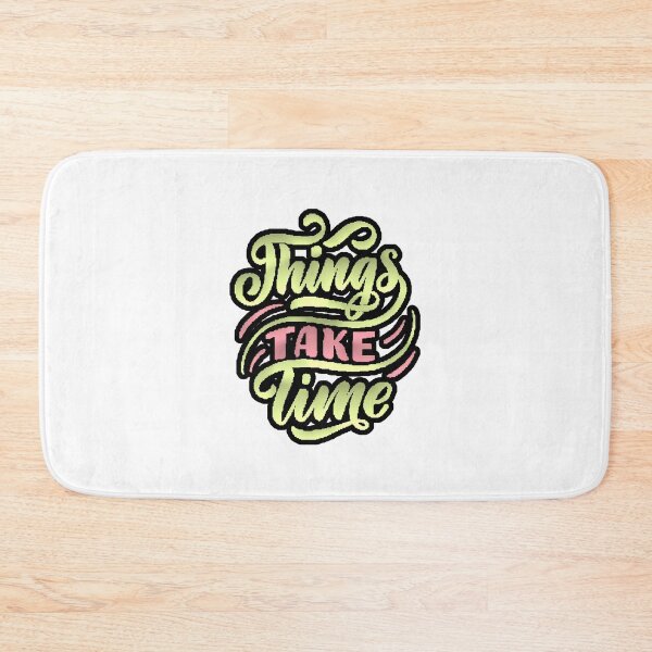 Item preview, Things Take Time Typography Mindfulness Green Pink designed and sold by AstronautMerch.