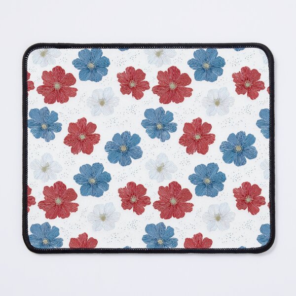 Item preview, Red and Navy Floral Pattern | Vintage Botanical Illustration Art | Classic Cottagecore Flower Design | Aesthetic Coquette Floral | Minimalist Red and Blue Blooms | Rustic Wildflower Botanical designed and sold by VivaFy.