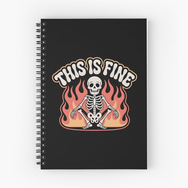 Item preview, This Is Fine Funny Skeleton Fire Meme Gothic Humor Design designed and sold by Raw Tigers.
