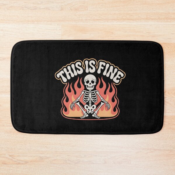 Item preview, This Is Fine Funny Skeleton Fire Meme Gothic Humor Design designed and sold by Raw Tigers.