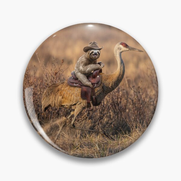 Item preview, Happy Sloth Saddles Up His Trusty Crane designed and sold by Tridentulus.