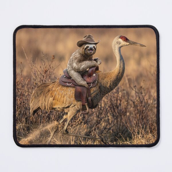 Item preview, Happy Sloth Saddles Up His Trusty Crane designed and sold by Tridentulus.