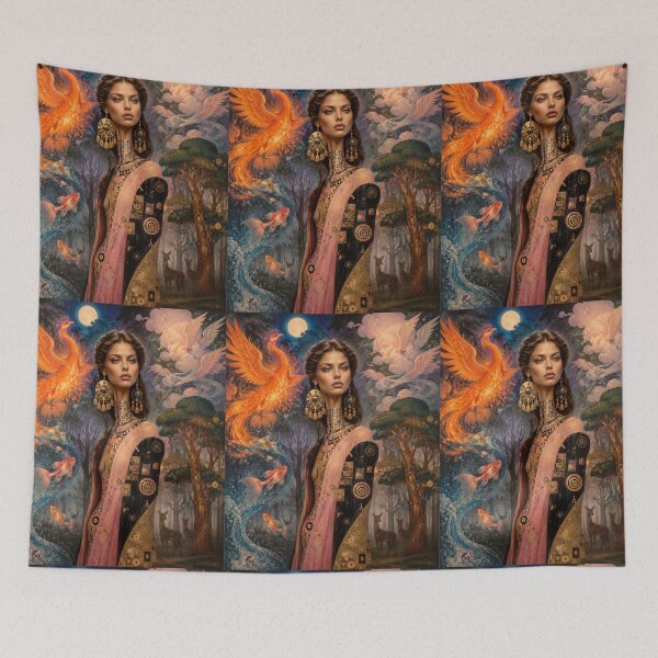 Item preview, Harmony of the Elements – Mystical Woman with Phoenix, Angel & Nature designed and sold by Natalia-Vlad.