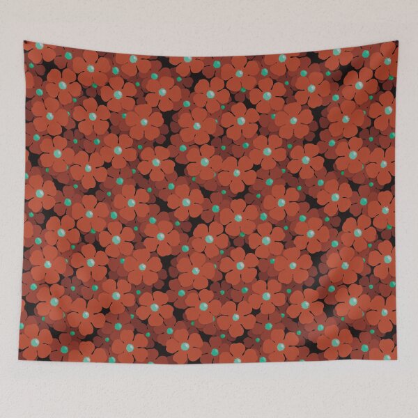 Item preview, Field of red flowers seamless pattern designed and sold by Feral Lines Studio .