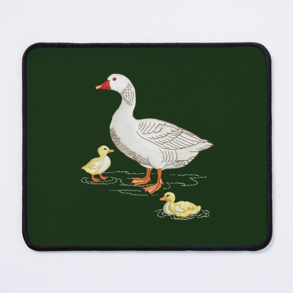 Item preview, a large white goose and two small yellow ducklings designed and sold by 123ks.