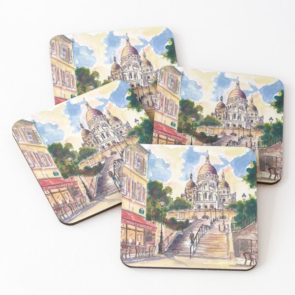 Item preview, Montmartre Paris – Café and Stairway designed and sold by artshop77.
