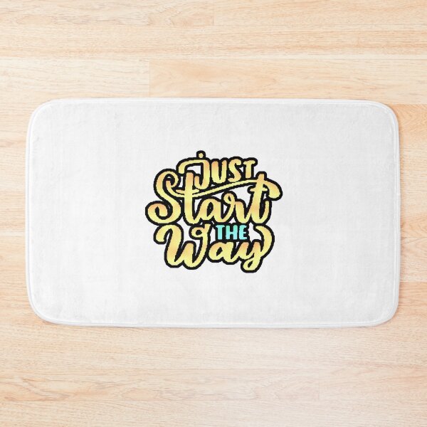 Item preview, Just Start The Way Typography Gold Cyan Motivation designed and sold by AstronautMerch.