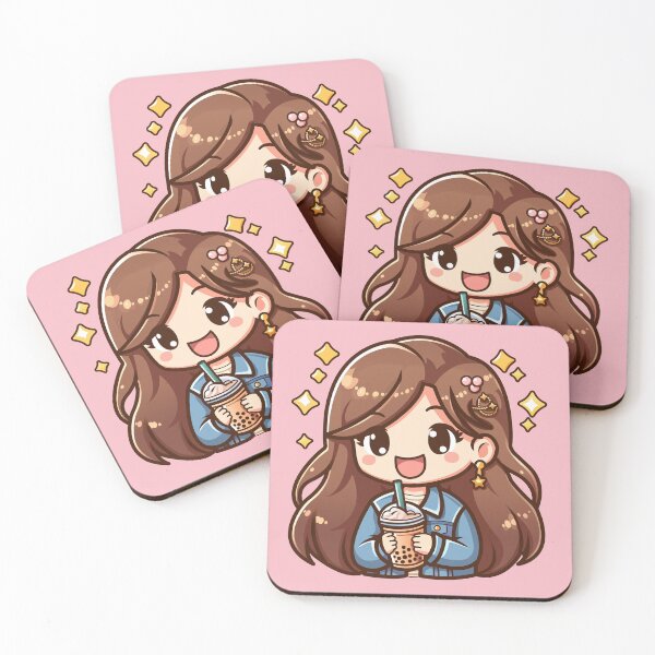 Item preview, Happy, smiling girl drinking bubble tea designed and sold by ArteDelCine.