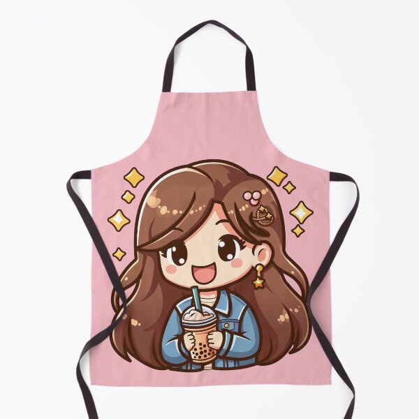 Item preview, Happy, smiling girl drinking bubble tea designed and sold by ArteDelCine.