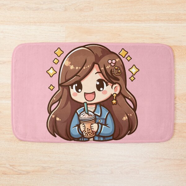 Item preview, Happy, smiling girl drinking bubble tea designed and sold by ArteDelCine.