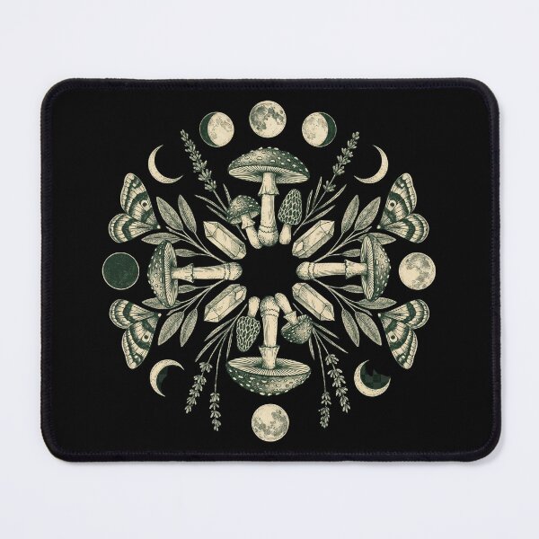 Item preview, Dark Botanical Mandala — Mystical Moth & Moon Phases designed and sold by Vibz4All.