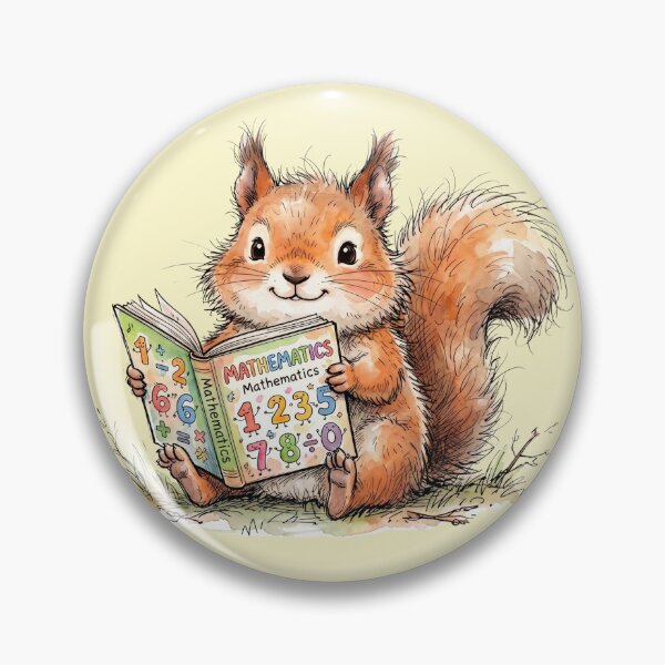 Item preview, Cute Watercolor Squirrel Reading Mathematics Book Art designed and sold by BreezifyDesignStudio.