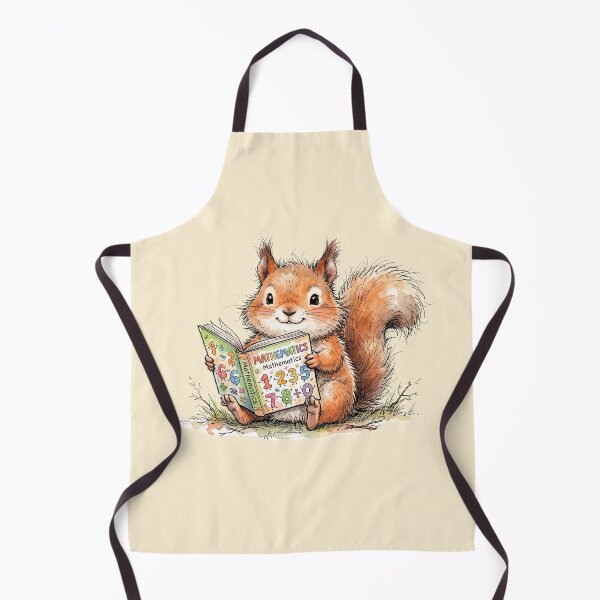 Item preview, Cute Watercolor Squirrel Reading Mathematics Book Art designed and sold by BreezifyDesignStudio.