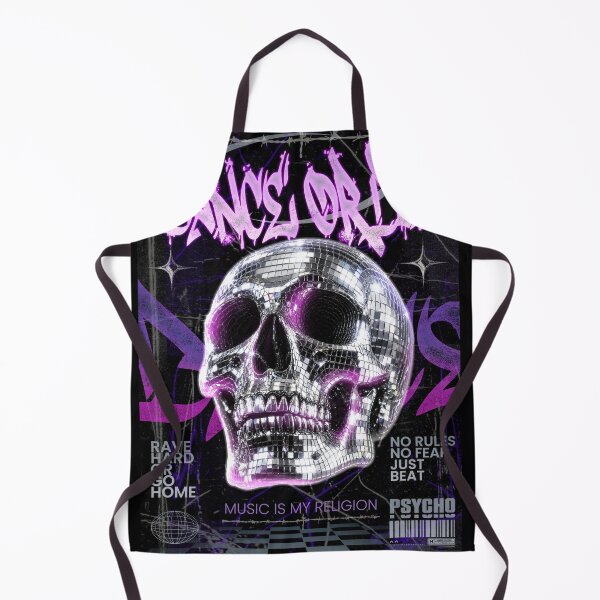 Item preview, Dance Or Die Disco Skull – Rave Cyberpunk Graffiti Art designed and sold by homework store.