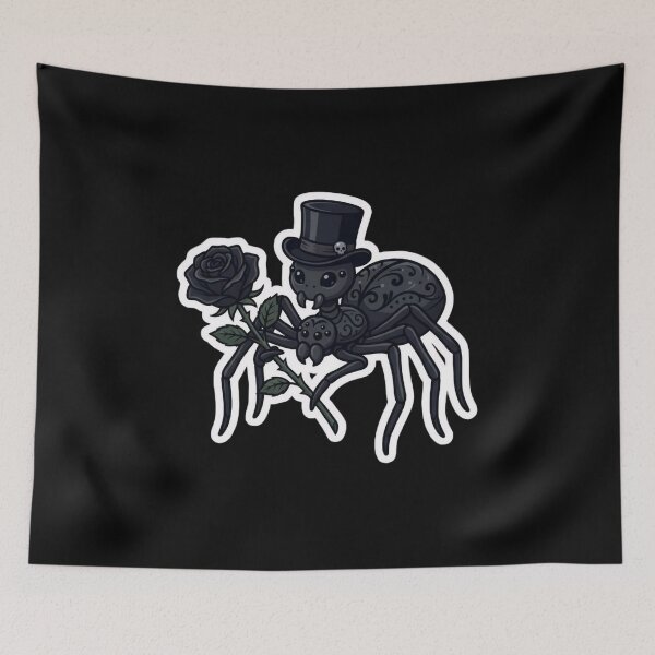 Item preview, Gothic Romance - Black Rose Spider Sticker designed and sold by EnigmaticGoth.