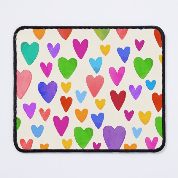 Item preview, Hand painted watercolor hearts in light rainbow pride designed and sold by lauragraves.