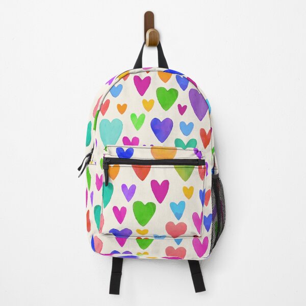 Item preview, Hand painted watercolor hearts in light rainbow pride designed and sold by lauragraves.