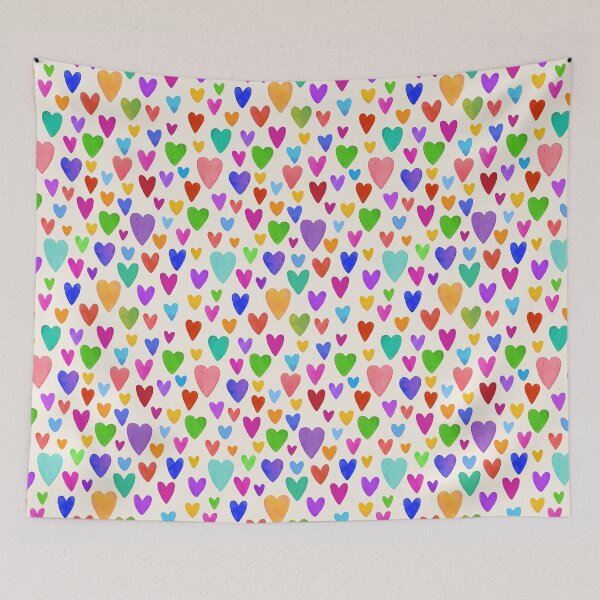 Item preview, Hand painted watercolor hearts in light rainbow pride designed and sold by lauragraves.