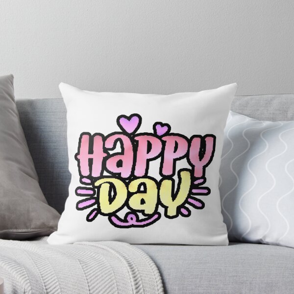 Item preview, Happy Day Typography Cute Pink Yellow Hearts designed and sold by AstronautMerch.