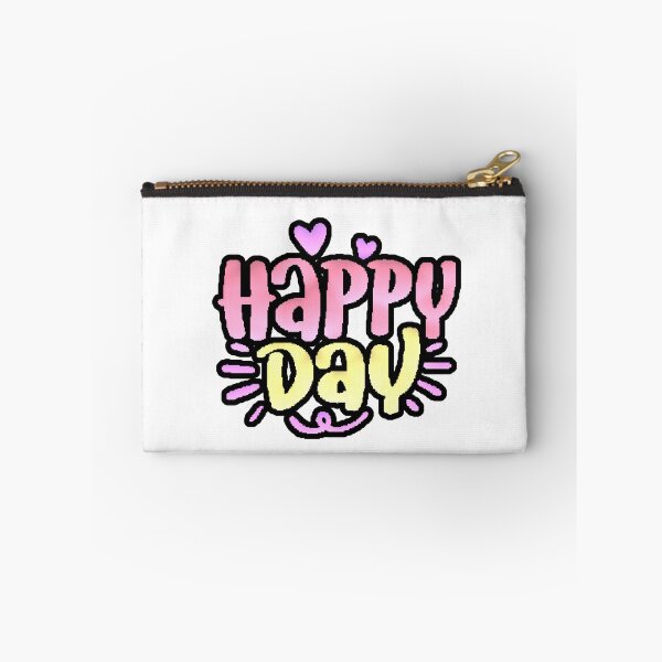 Item preview, Happy Day Typography Cute Pink Yellow Hearts designed and sold by AstronautMerch.