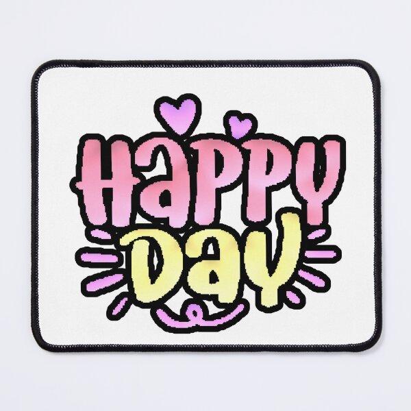Item preview, Happy Day Typography Cute Pink Yellow Hearts designed and sold by AstronautMerch.
