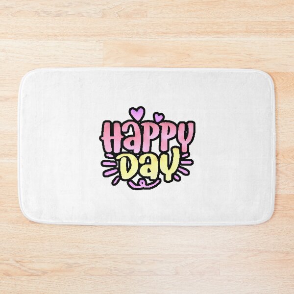 Item preview, Happy Day Typography Cute Pink Yellow Hearts designed and sold by AstronautMerch.