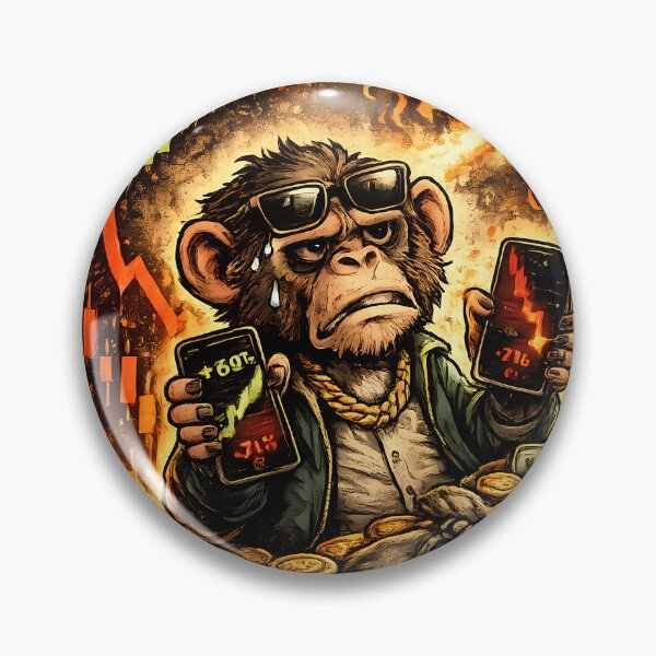 Item preview, Buy High Sell Low Funny Crypto Monkey Bitcoin Meme designed and sold by DryHumorPrints.