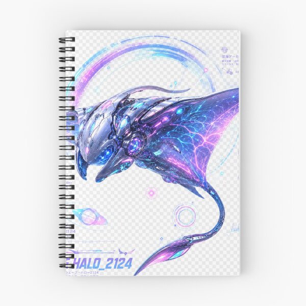 Item preview, Wave Halo 2124 Cyber Manta Ray – Neon Biomechanical Ocean Guardian Design designed and sold by FusiTink.