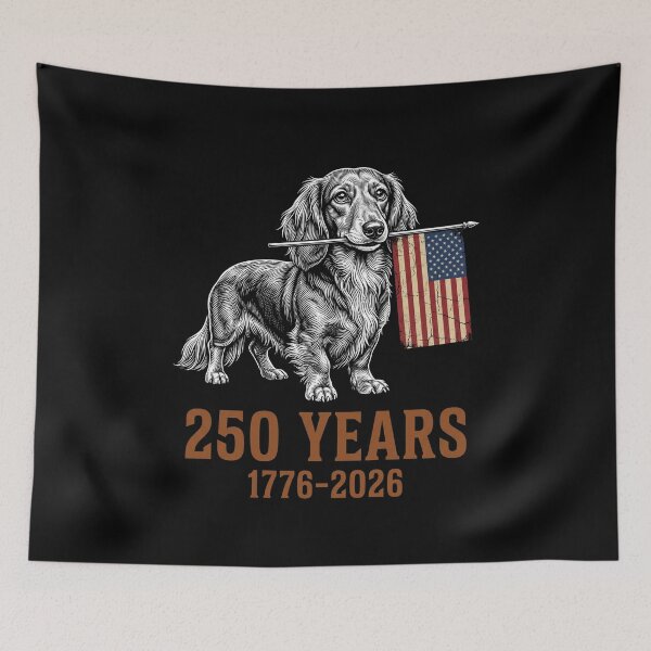 Item preview, 250 Years 1776-2026 American Dachshund Patriotism Anniversary designed and sold by SofenArt.