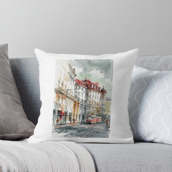 Item preview, Prague Street Tram Watercolor designed and sold by caracatita75.