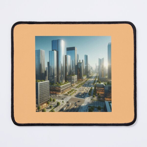 Item preview, GLASSBORE USA – Modern Downtown 3D Skyline  Label Text   designed and sold by PaintMeWorld.