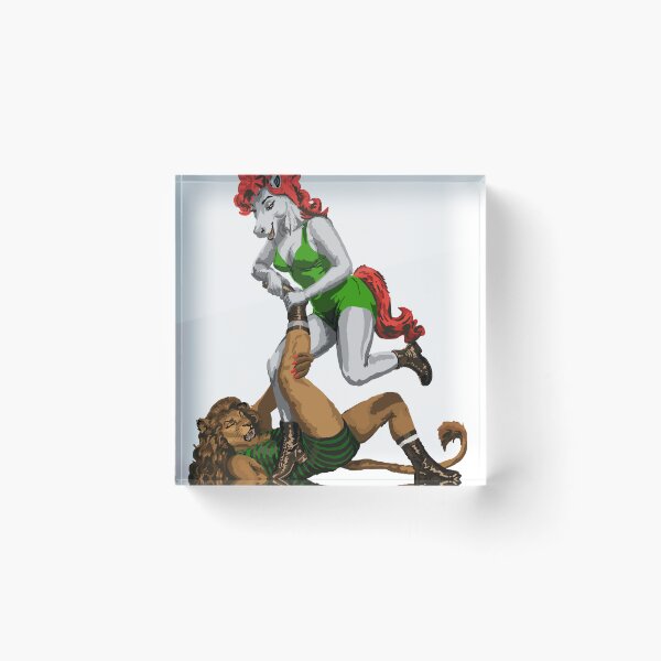 Item preview, Unicorn & Lion Wrestling designed and sold by KlakkDrawsStuff.