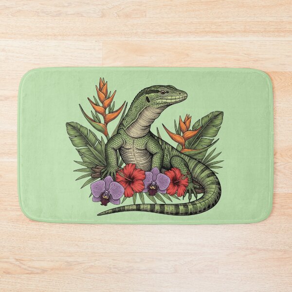 Item preview, Botanical Emerald Tree Monitor Tropical Jungle Art designed and sold by BirdsnStuff.