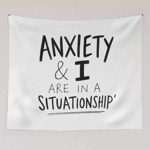 Item preview, Anxiety and I Are in a Situationship Funny Mental Health Zine Tee Sticker Therapy Gift designed and sold by sharifex.